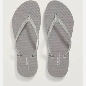 10 Pairs - Old Navy Silver Glitter Flip Flops